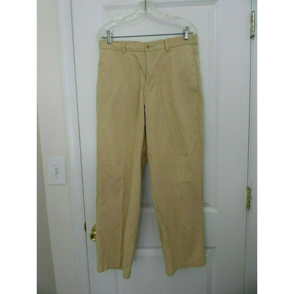 Tommy‎ Bahama Mens Beige Flat Front Slash Pocket Stretch Casual Straight Pant 32